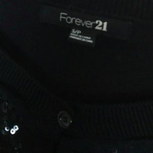 Forever 21 Sweaters - Forever 21 Sequin 3/4 Sleeve Cardigan Black Small Forever 21 Sweaters - Forever 21 Sequin 3/4 Sleeve Cardigan Black Small
